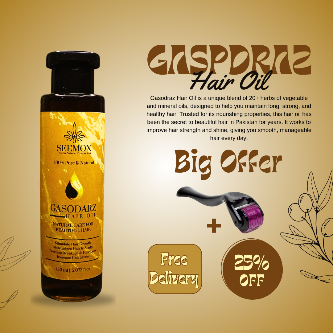 Big Launching Offer! Gasodraz Hair Oil + Derma Roller Free